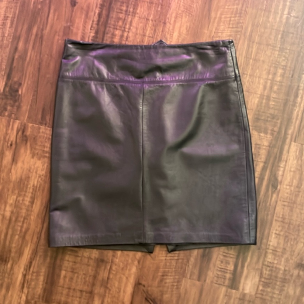 Ralph Lauren real leather skirt - black - xs
